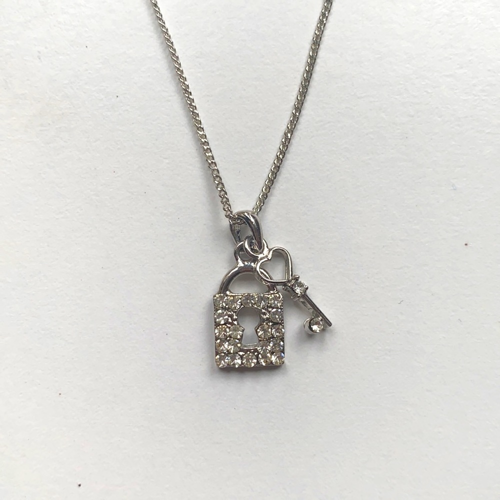 Lock and Key Silver Necklace